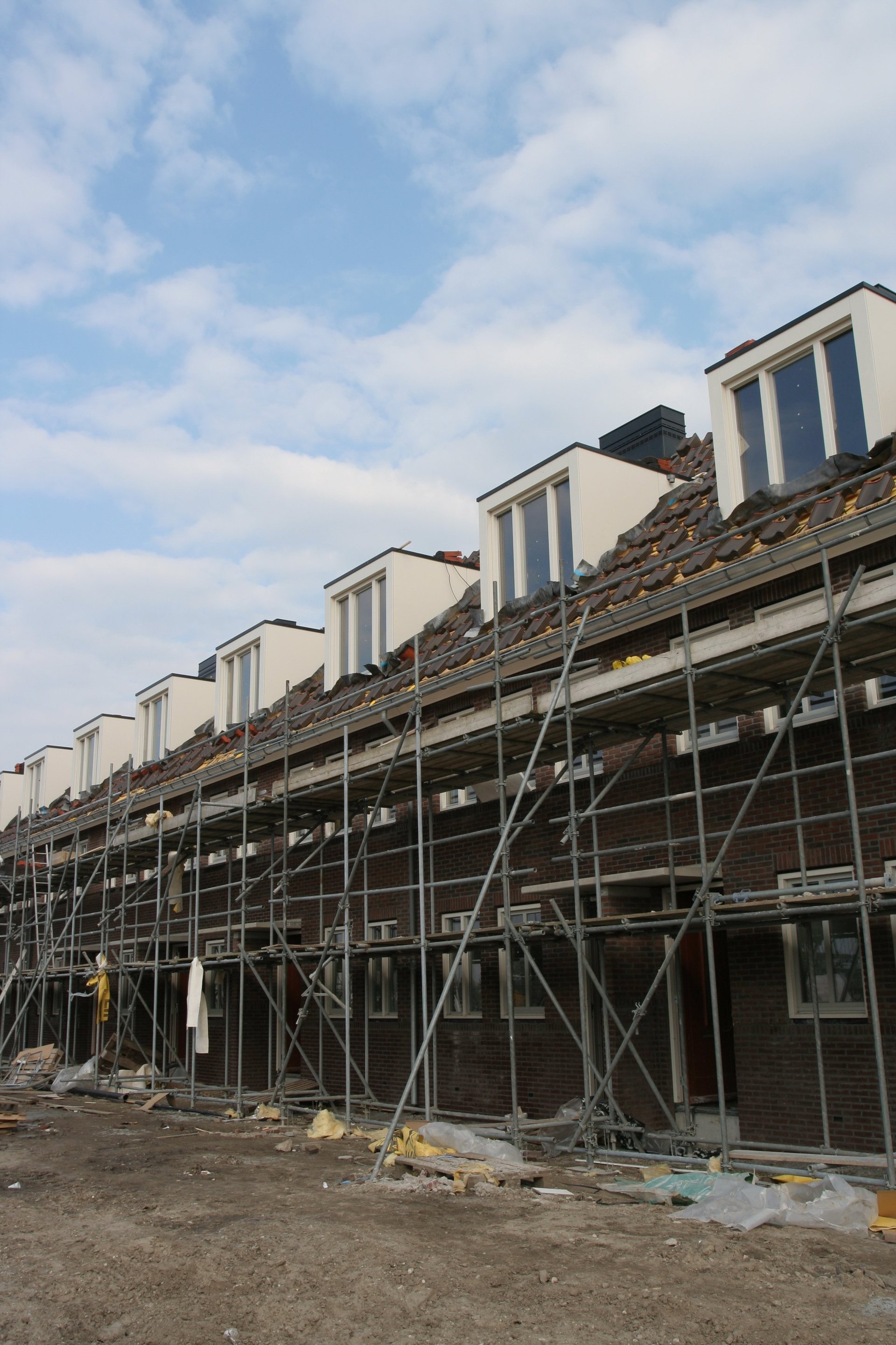Nieuwbouw woningen in aanbouw